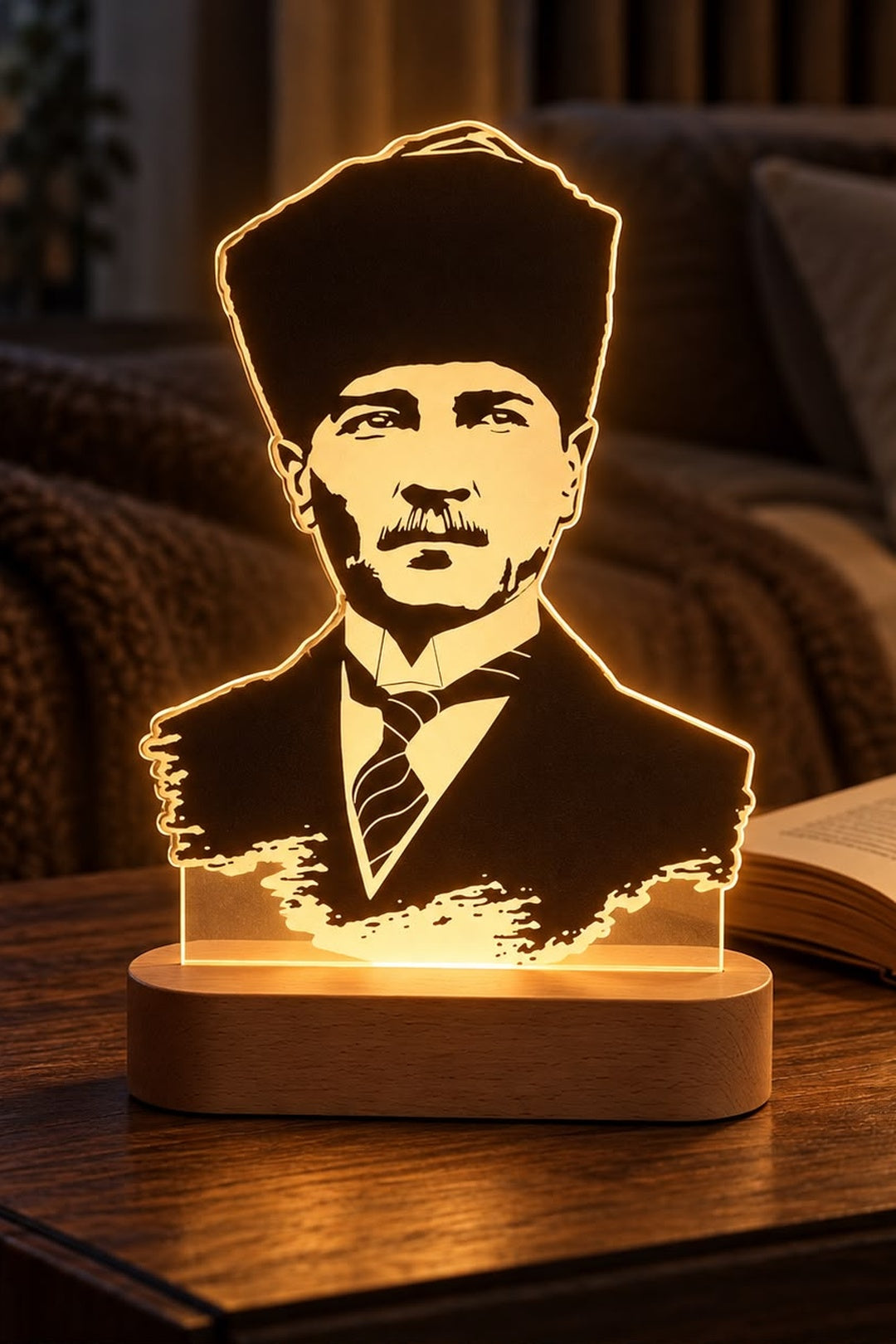 Işıklı Atatürk Hatıra Portresi ışık açık görünümü